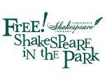 Poster advertising free Shakespeare in the Park event