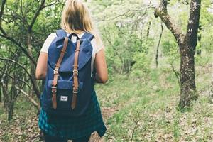 woman wearing a backpack